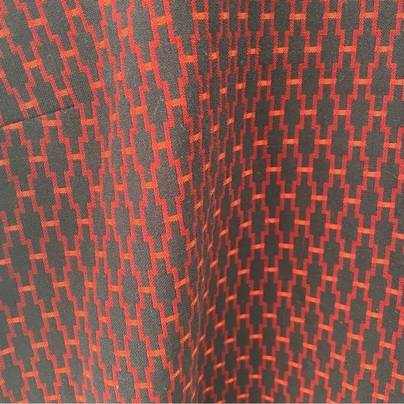 Zara Woman Navy and Red Geometric Oversized Top Size Small - Picture 4 of 6